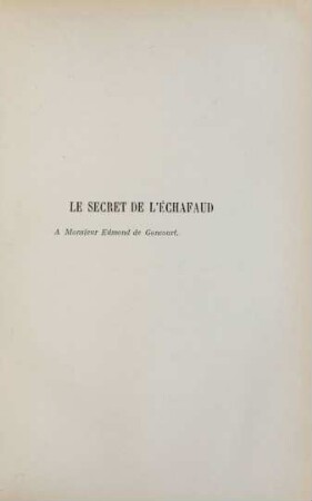 Le secret de l'échafaud