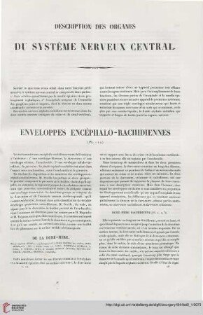 Description des organes du système nerveux central