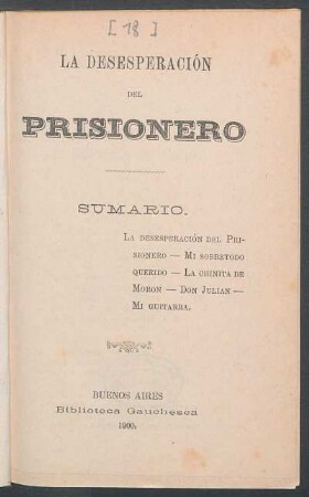 La desesperación del prisionero
