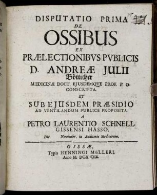 Disputatio Prima De Ossibus