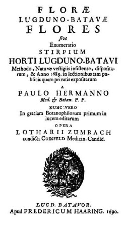 Floræ Lugduno-Batavæ Flores