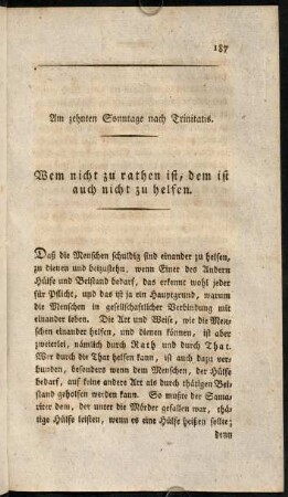 187-201, Am zehnten Sonntage nach Trinitatis.