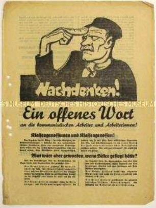 Aufruf der SPD an KPD-Anhänger zur Wahl von Paul von Hindenburg zum Reichspräsidenten 1932