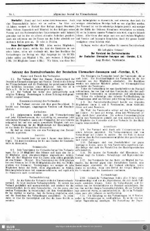 Satzung des Zentralverbandes der Deutschen Uhrmacher-Innungen und -Vereine, E. V.