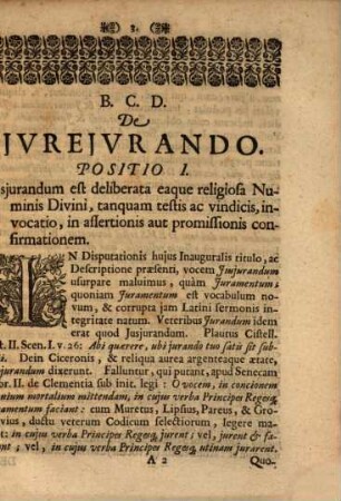De jvrejvrando, ac speciatim quoque academico, positionum selectiorum decas