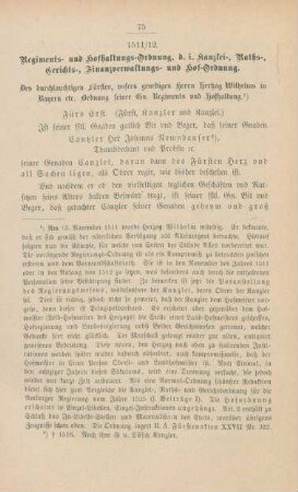 Regiments- und Hofhaltungs-Ordnung, d. i. Kanzlei-, Raths-, Gerichts-, Finanzverwaltungs- und Hof-Ordnung