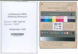 Entnazifizierung Rolf Wissemann , geb. 15.04.1920 (Drahtzieher)
