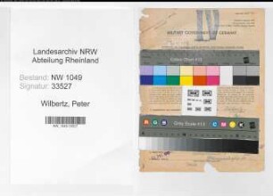 Entnazifizierung Peter Wilbertz , geb. 16.09.1885 (Lokfuehrer)