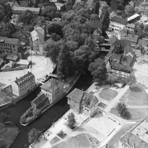 "Dämmchen" nördlich der Krämerbrücke in der Erfurter Altstadt : Blickrichtung Nordwesten