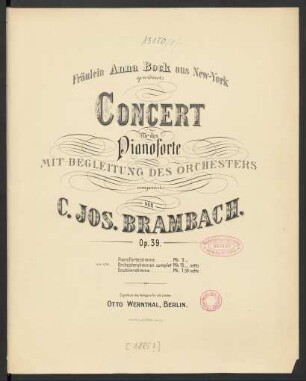 Concert für das Pianoforte mit Begleitung des Orchesters op. 39