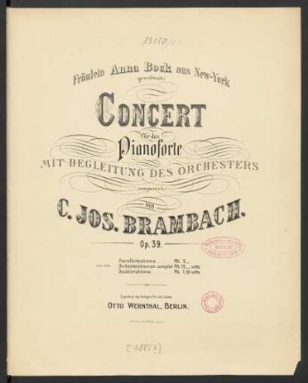 Concert für das Pianoforte mit Begleitung des Orchesters op. 39