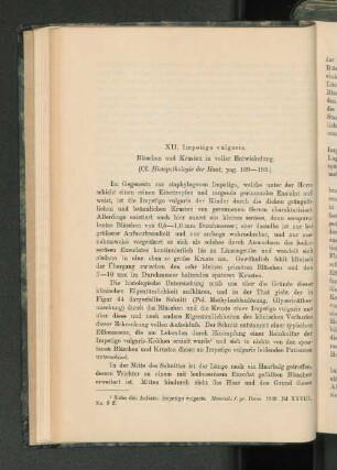 XII. Impetigo vulgaris. Bläschen und Krusten in voller Entwicklung.