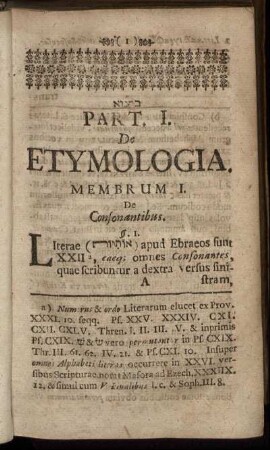 Part. I. De Etymologia.