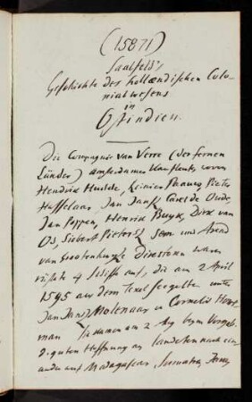 15871-15900, Saalfeld's Geschichte des hollaendischen Colonialwesens in Ostindien