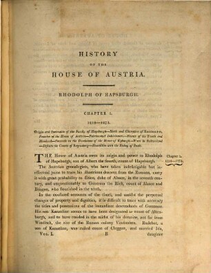 History of the House of Austria, from the foundation of the monarchy by Rhodolph of Hapsburgh, to the death of Leopold the Second: 1218 ... to ... 1792, 1,1