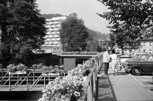 Hauptstraße mit Euro-Hotel und Blumenkübeln in St. Blasien