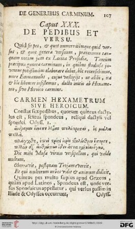 Caput XXX: De pedibus & versu