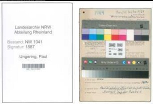 Entnazifizierung Paul Ungering , geb. 24.01.1902 (Schlosser)