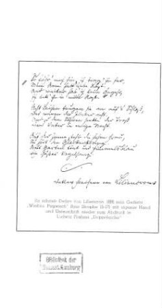 Handschriftliches Gedicht