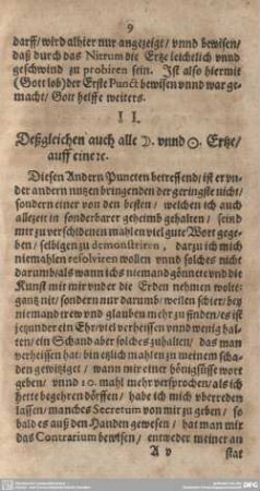 II. Deßgleichen auch alle [.]. unnd [.]. Ertze/auff eine [.].