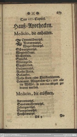 Das 155. Capitel. Hauß-Apothecken