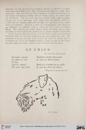 7: Le Chien : Pour Renée Sintenis