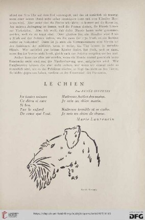 7: Le Chien : Pour Renée Sintenis
