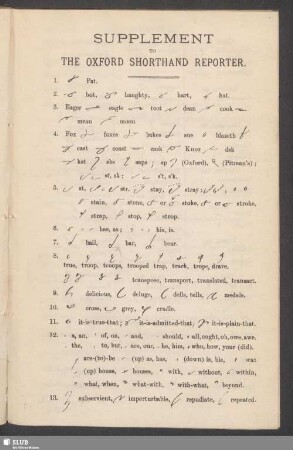 Supplement to the Oxford shorthand reporter