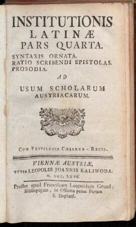 4: Syntaxis Ornata. Ratio Scribendi Epistolas. Prosodia