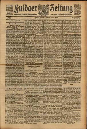Erste Ausgabe vom Samstag, den 30. Januar 1909.