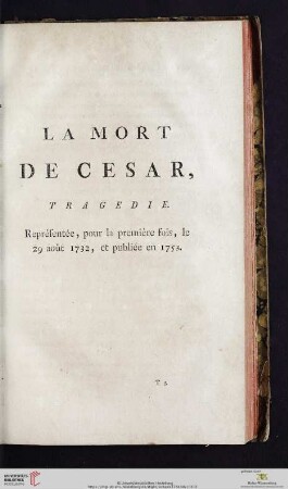 La mort de Cesar, tragedie