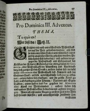 Pro Dominica III. Adventus. - In Festo S. Thomæ Apostoli.