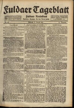 Ausgabe vom Mittwoch, den 17. August 1921.