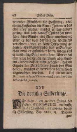XXII. Die dreyßig Silberlinge