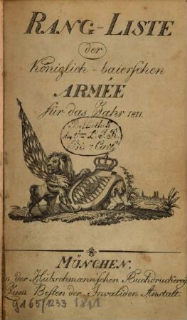 Rang-Liste der Königlich-Baierschen Armée : für d. Jahr .., 1811
