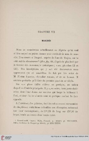 Chapitre VII: Marchés