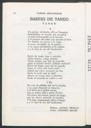 Barrio de tango : Tango
