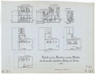 Technische Zeichnung : Projekt zum Neubau einer Mühle für Herrn Ph. Lipschütz, Ratay bei Posen