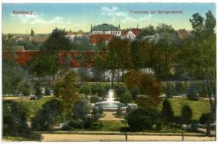 Radeburg. Promenade mit Springbrunnen