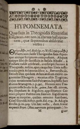 Hypomnemata ...