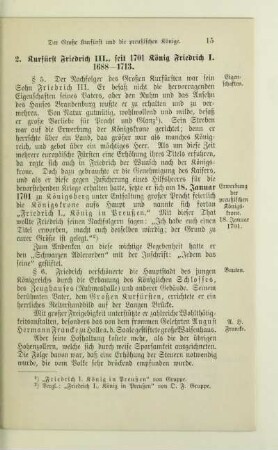 2. Kurfürst Friedrich III., seit 1701 König Friedrich I. 1688-1713