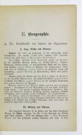 II. Geographie