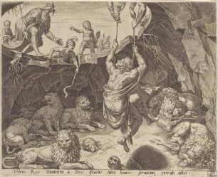 Daniel wird aus der Löwengrube befreit, Blatt 9 aus der Folge "Die Geschichte von Daniel, Bel und dem Drachen"