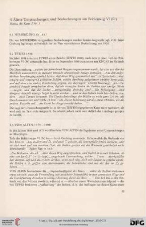 4. Ältere Untersuchungen und Beobachtungen am Bohlenweg VI (Pr)