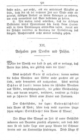 XII. Aufgaben zum Denken und Prüfen.