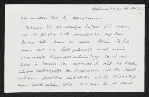 Brief von Rolf Ibscher an Gerhart Hauptmann