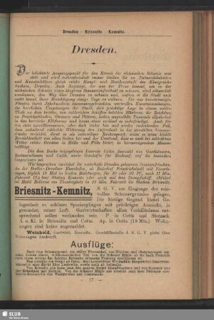 [Sommerfrischen und Touren]