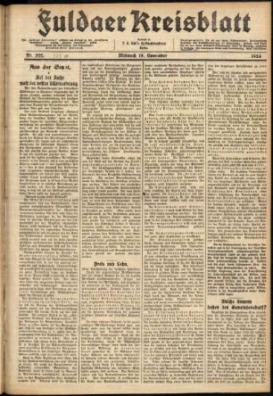 Ausgabe vom Mittwoch, den 19. November 1924.