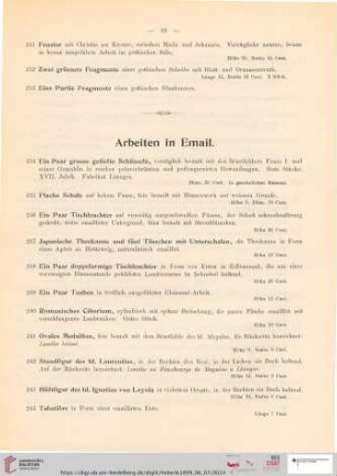 Arbeiten in Email (Nr. 234 - 248)