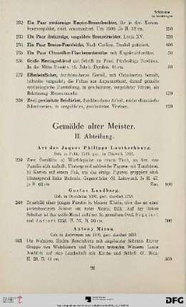 Gemälde alter Meister: II. Abteilung (Nr. 239-257)